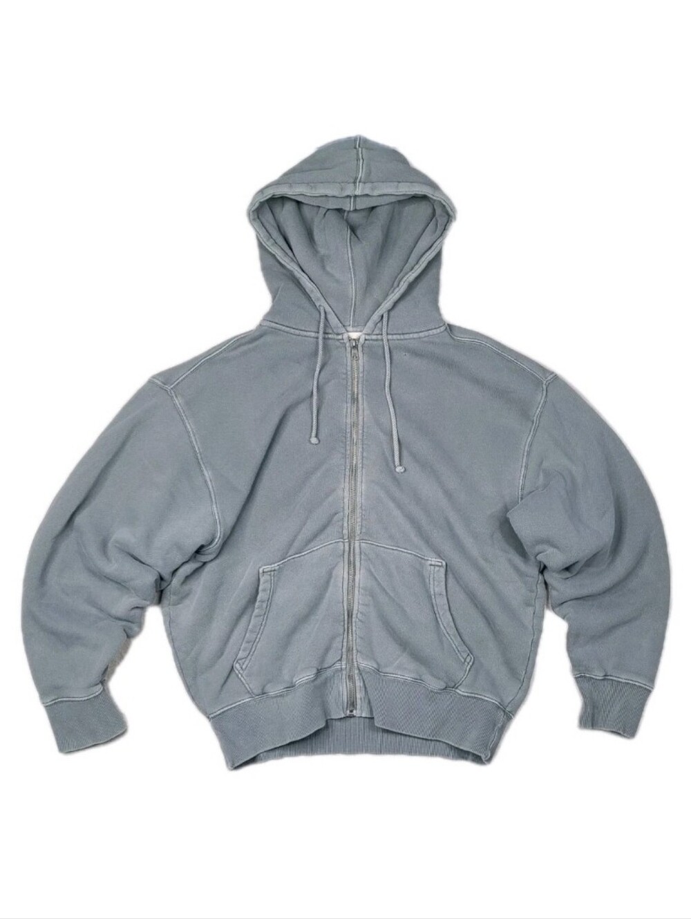 Elwood Core Oversized Seafoam Full Zip Hoodie Organic Cotton Mens Small Jacket